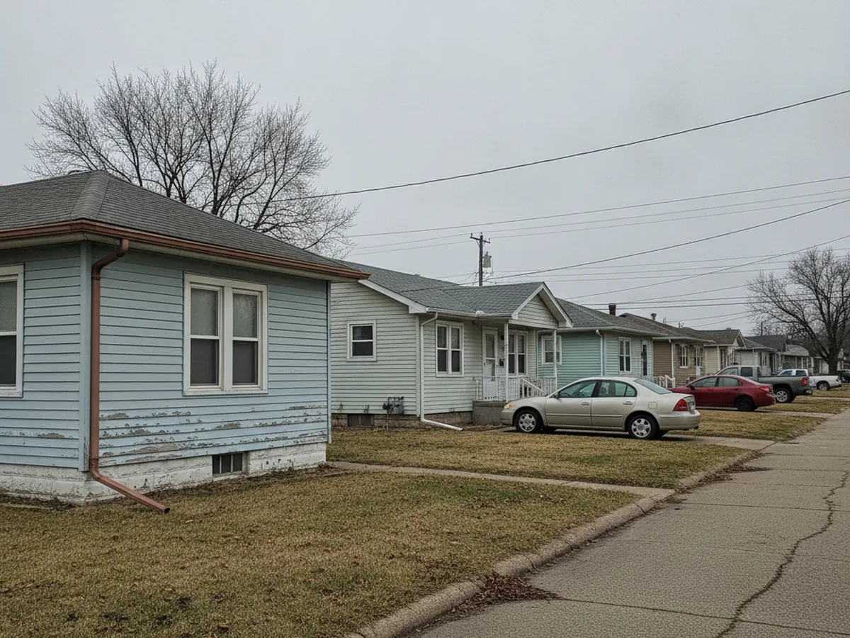 Loose trim before a handyman repair visit in Kenesaw, Nebraska.